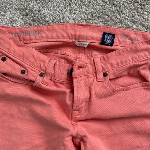 J Crew Toothpick Ankle Pants Size 27 Melon - Picture 3 of 4